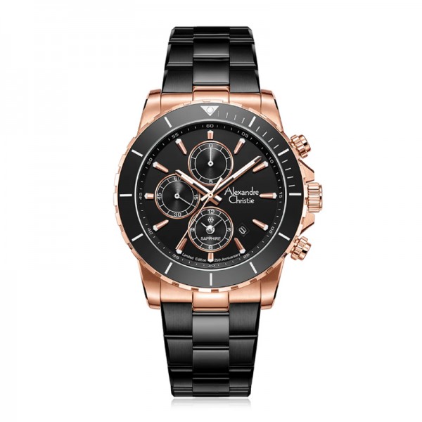 Alexandre Christie AC 6141 Rosegold Black Man Limited Edition 25th Anniversary XXVMBRBA Alexandre Christie AC 6141 Rosegold Black Man Limited Edition 25th Anniversary XXVMBRBA